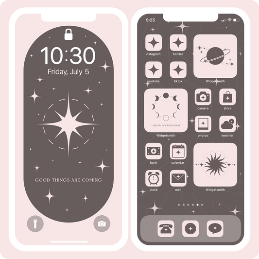 Brown and Pink Celeste Faerie Astrology themed wallpaper and lockscreen